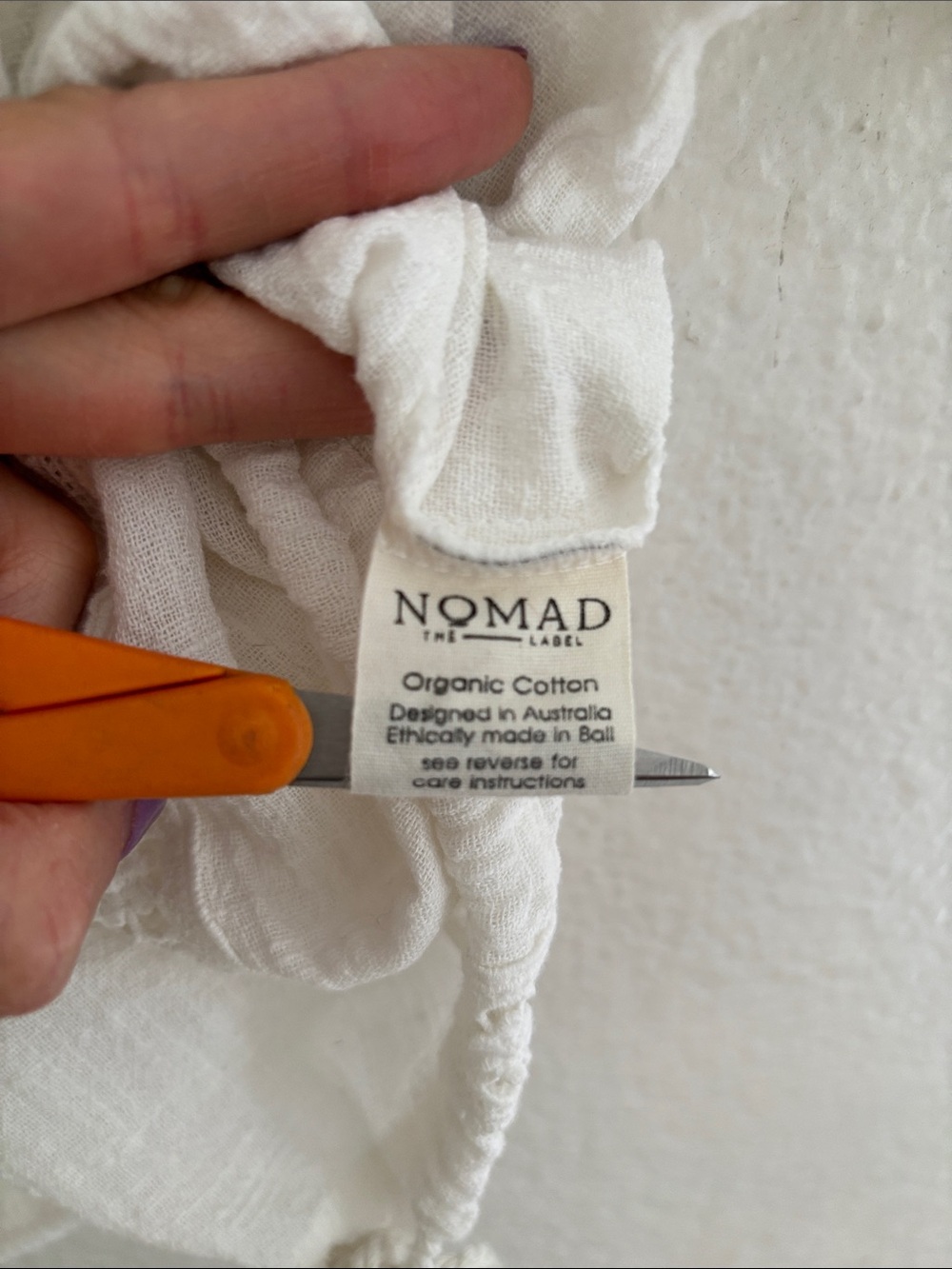 Nomad The Label Daisy Cotton Blouse Ivory Size 10 Lightweight Boho Beach - Picture 8 of 13
